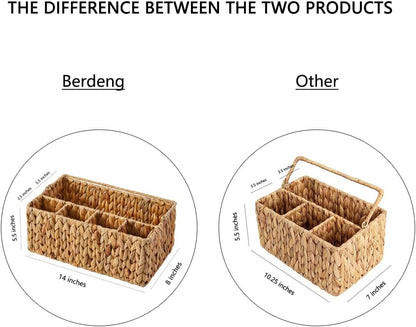 Utensil Caddy Organizer | Tabletop Utensil Basket | Napkin and Cutlery Holder | Picnic Utensil Caddy | Dining Table Organizer - PuriLite