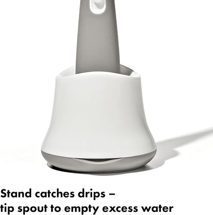 Oxo Tot Bottle Brush with Nipple Cleaner and Stand, Gray