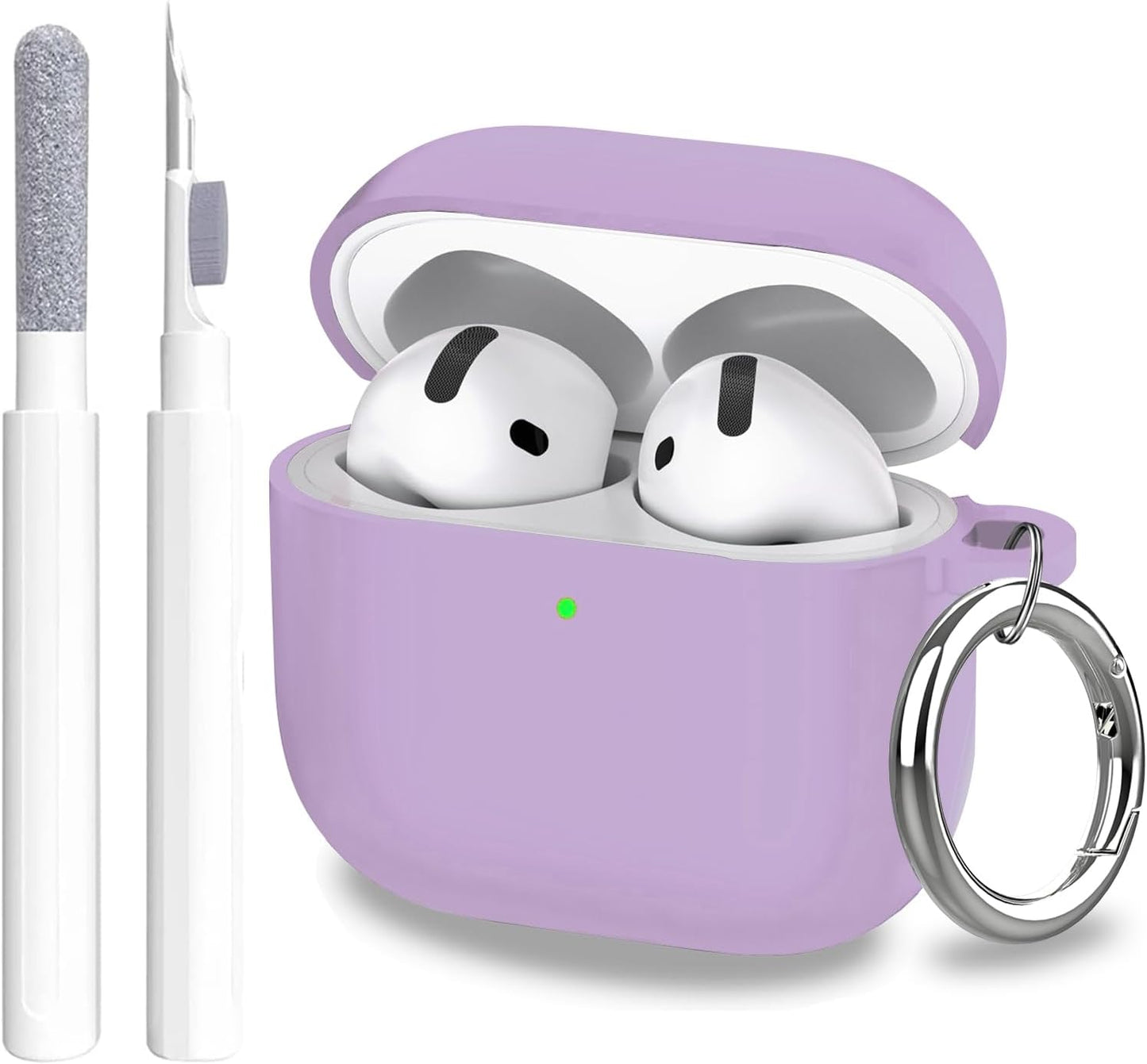 Aircawin for Airpods 4 Case Cover,Shockproof Case for Airpods 4th Generation Case Cover 2024,Premium Silicon Case with Keychain and Cleaing Pen for Airpods 4 Gen, Wireless Earphone Accessories-Blue