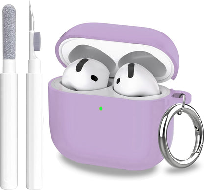 Aircawin for Airpods 4 Case Cover,Shockproof Case for Airpods 4th Generation Case Cover 2024,Premium Silicon Case with Keychain and Cleaing Pen for Airpods 4 Gen, Wireless Earphone Accessories-Blue