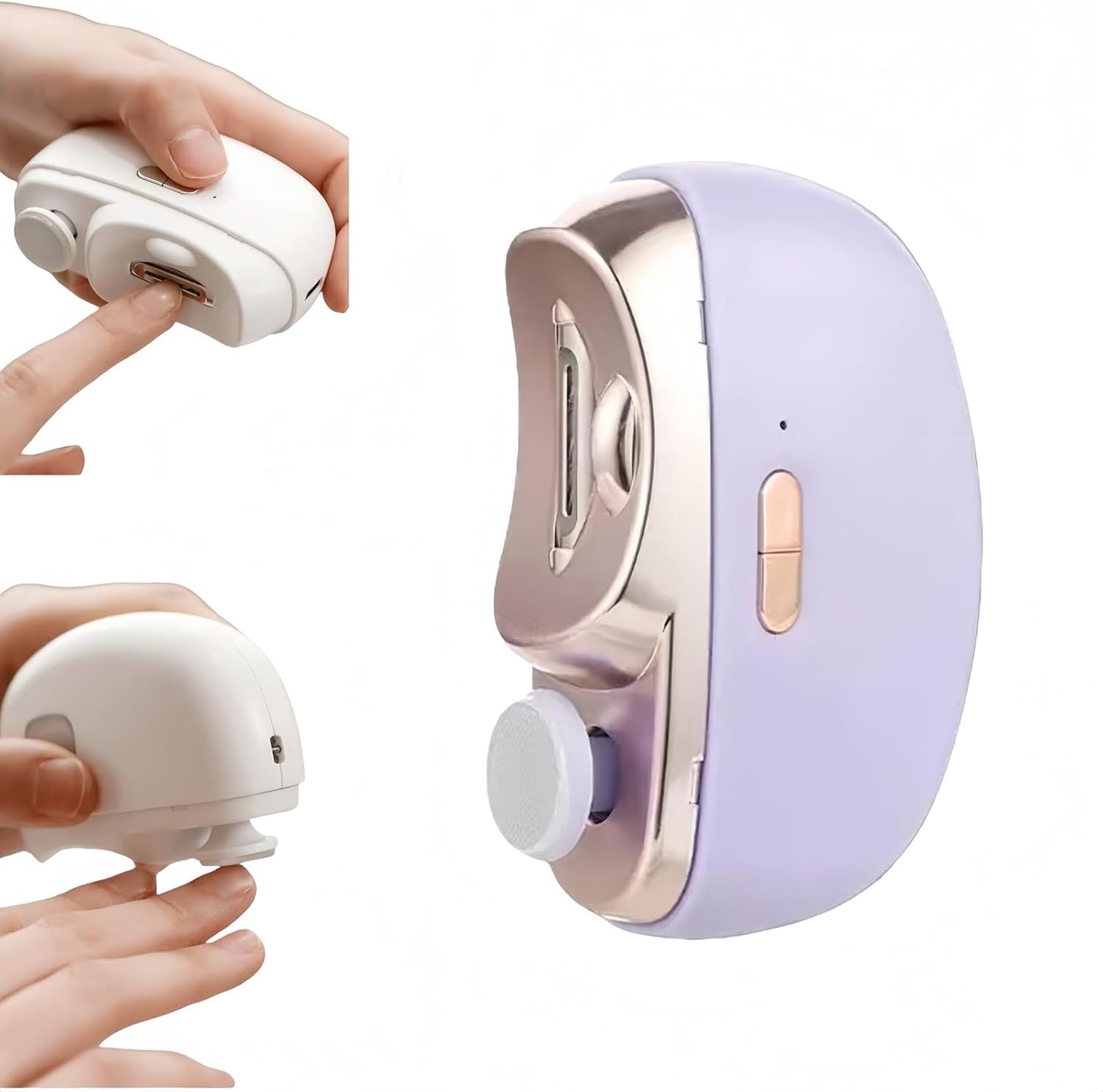 3-in-1 Automatic Electric Nail Clipper for Seniors, Kids & Adults - Rechargeable Electric Toenail Clippers with Polishing and Storage, 2 Speed Safe & Convenient Nail Trimmers