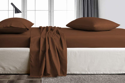 Linen Sheets 100% Egyptian Cotton- Twin-XL Sheet Set 4 Piece- 1000 Thread Count- Fits Upto 18" Deep Pocket- Long Staple Cotton Bedding, Sateen Weave-Light Blue Solid