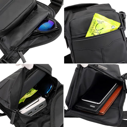Motorcycle Drop Leg Bag Nylon Waist Pack for Men Women Travel Hiking Tactical Cycling Bike Ride Riding Crossbody Shoulder Fanny Pouch