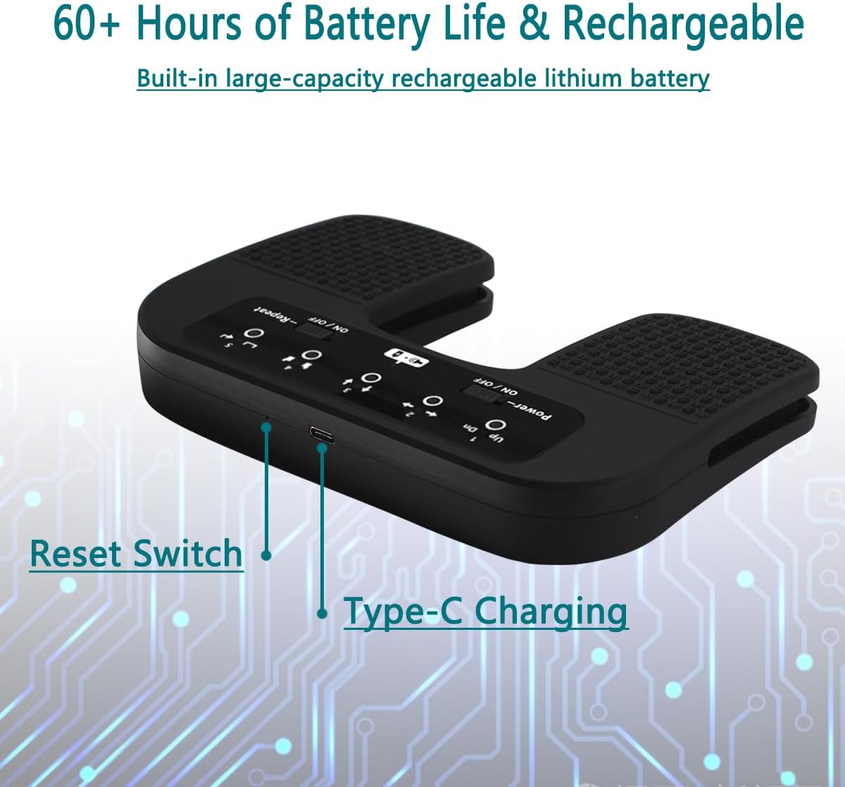 Yueyinpu Wireless Foot Pedal Hands-Free Music Page Turner for Tablets Smartphones Rechargeable Anti-Skid Pad (Classic)