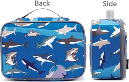 FlowFly Kids Lunch Box Insulated Soft Bag Mini Cooler Back to School Thermal Meal Tote Kit for Girls, Boys, Black