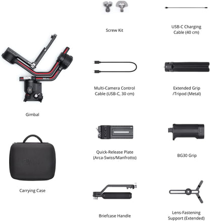 DJI RS 3 Mini, 3-Axis Gimbal Stabilizer for Cameras Canon/Sony/Panasonic/Nikon/Fujifilm, 2 kg (4.4 lbs) Tested Payload, Camera Stabilizer, Camera Gimbal with Native Vertical Shooting