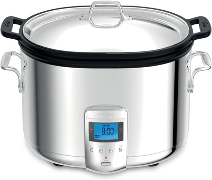 All-Clad Stainless Steel Electric Slow Cooker 7-Quart, Programmable LCD Timer, Aluminum Insert, Slow Cookers, Small Kitchen Appliances, Silver