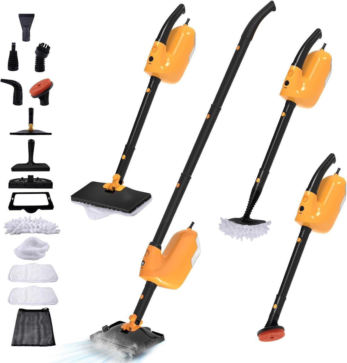 All-in-one Steam Mop Floor Cleaning with 23FT Cord, 12OZ Removable Tank