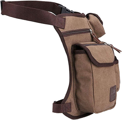 Motorcycle Drop Leg Bag Nylon Waist Pack for Men Women Travel Hiking Tactical Cycling Bike Ride Riding Crossbody Shoulder Fanny Pouch