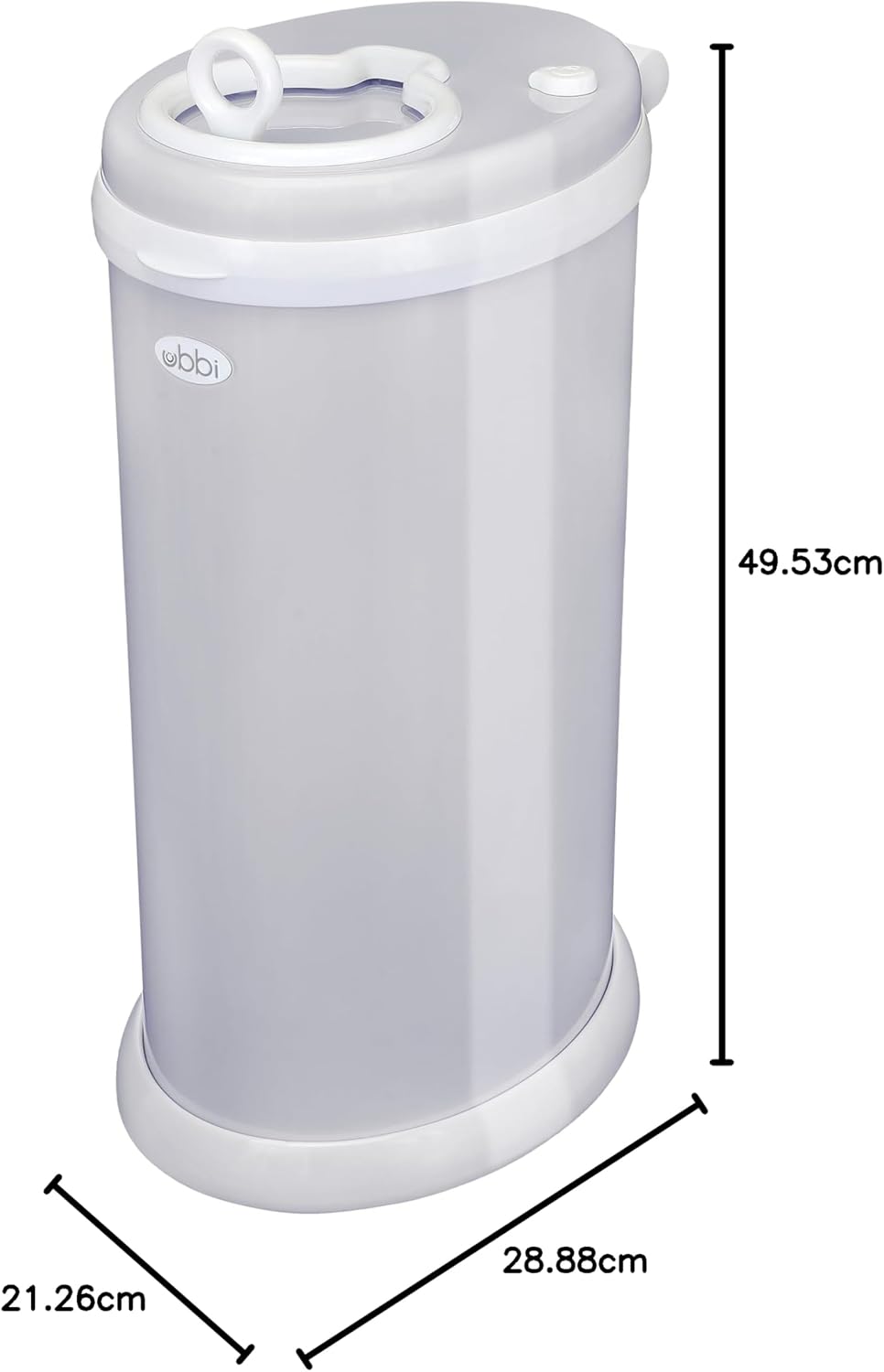 Ubbi Steel Diaper Pail, White