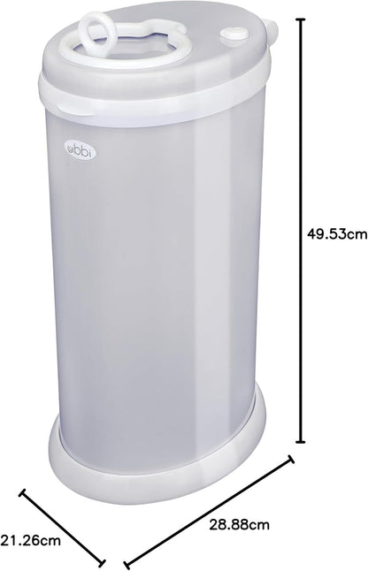 Ubbi Steel Diaper Pail, White
