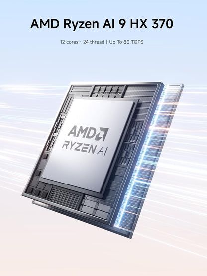 MINISFORUM AI Mini PC X1 Pro AMD Ryzen AI 9 HX370(12 Cores/24 Threads, up to 5.1GHz)&AMD Radeon 890M Mini Gaming Computer,96GB DDR5 2TB PCIe 4.0 SSD, 8K Quad Display,Dual 2.5 LAN/WIFI7/BT5.4/Oculink
