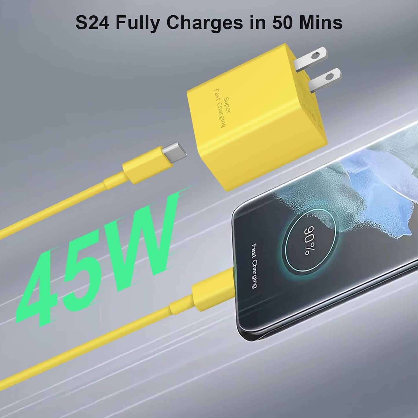 45W Super Fast Charger Type C, 2-Pack 45W USB C Charging Block with 10ft USB C to Type C Cables for Samsung Galaxy S25 S24+/UltraS23/S22/S21/S20/Note10/20 iPhone 16/15 Pro,Pro Max