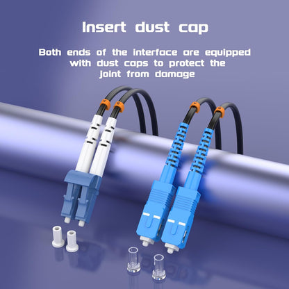 Buacoz 200 Meters LC to LC UPC Outdoor Armored Fiber Patch Cable, 9/125um Single Mode Duplex Fiber Optic Internet Cables, Jumper Optical Patch Cord, (200M/656ft), TPU Black