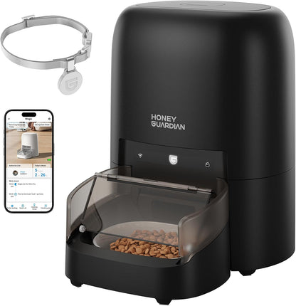 HoneyGuaridan RFID Automatic Cat Feeder, Cat Feeder with Collar Tag Sensor