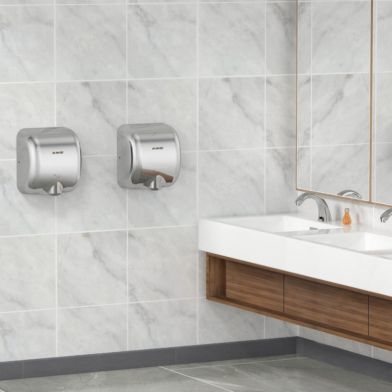 AIKE Surface Mounted High Speed Commercial Hand Dryer CUL Approved 120V 1500W, Brushed Stainless Steel Finish Model AK2800B