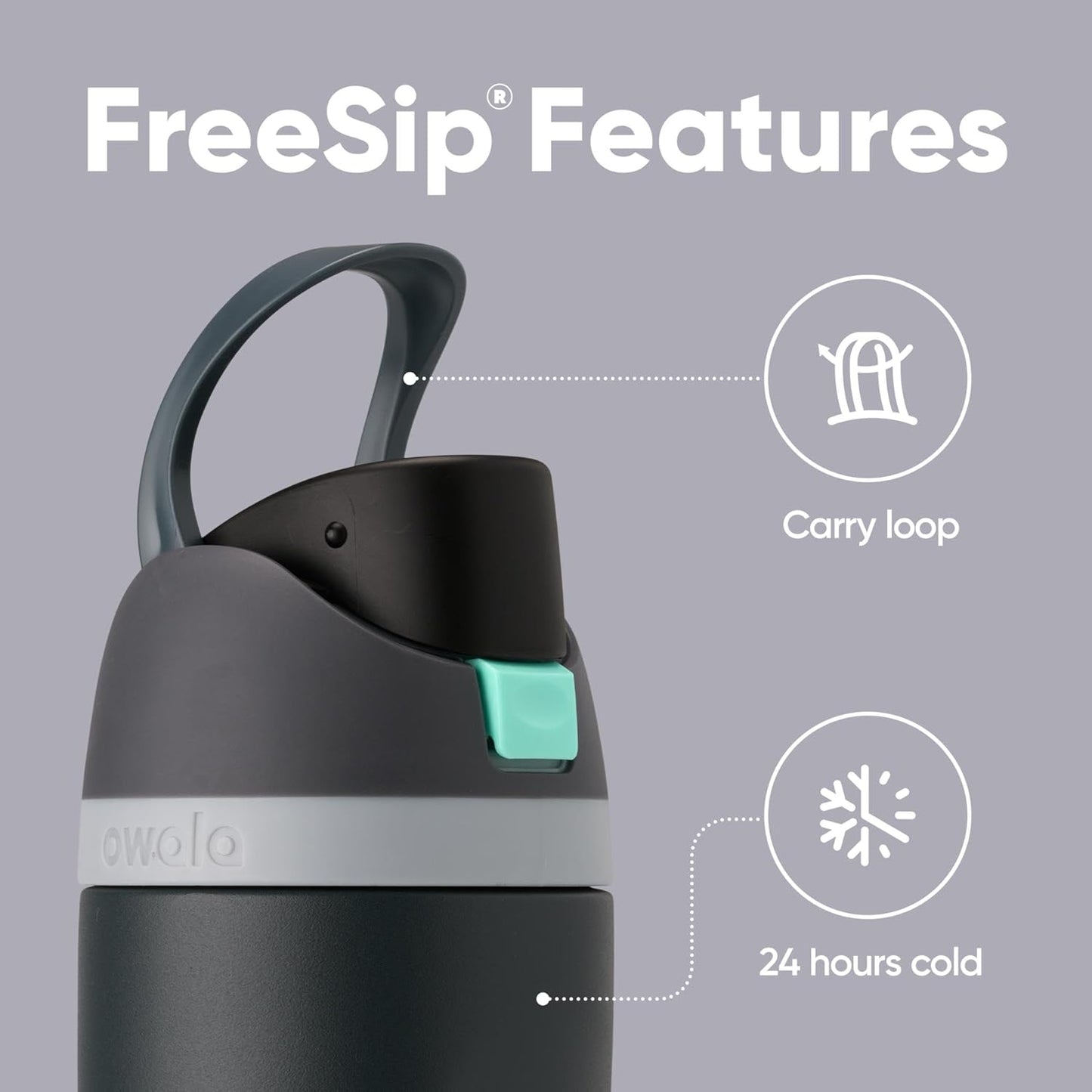 Owala Kids FreeSip Insulated Stainless Steel Water Bottle with Straw, BPA-Free Sports Water Bottle, Great for Travel, 16 oz, Celestial Sphere