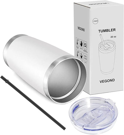 VEGOND 20oz Tumbler with Lid and Straw Stainless Steel Tumbler Cup Bulk Vacuum Insulated Double Wall Travel Coffee Mug Powder Coated Coffee Cup (Bluish Violet 6 Pack)