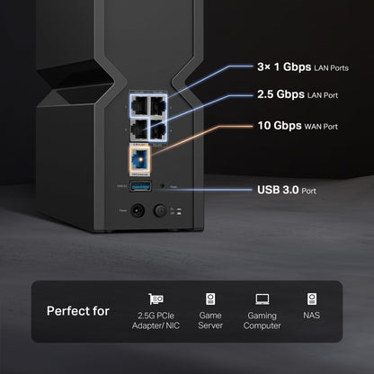 TP-Link Dual-Band BE3600 Wi-Fi 7 Router (Archer BE230) - 4-Stream 3.6 Gbps, 2×2.5G + 3×1G Ports, USB 3.0, 2.0 GHz Quad Core, 6 Antennas, VPN Clients & Server, EasyMesh, HomeShield, MLO, Private IOT