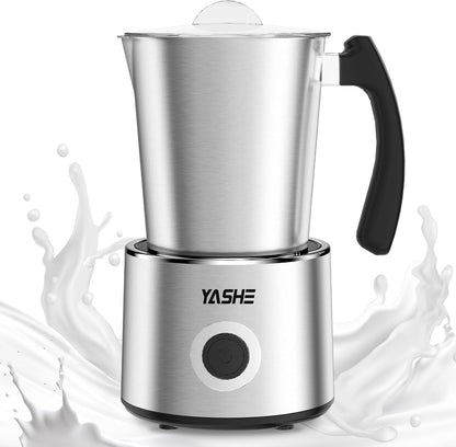 YASHE Milk Frother, 8.1 oz/240ml Milk Frother and Steamer, 4-in-1 Electric Milk Frother, Milk Steamer and Frother for Latte, Stainless Steel Milk Steamer, Easy Clean, Dense Velvety Foam
