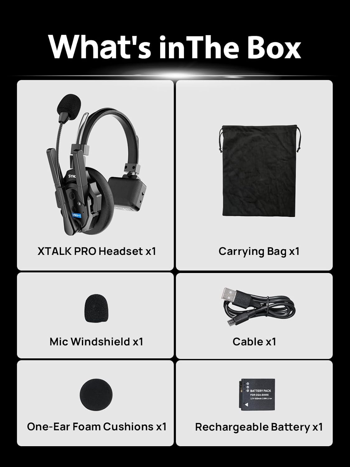 SYNCO XTALK XPRO2 Wireless Intercom Headset System, 2 Person 2.4GHz Wireless Communication Headset Full Duplex 500m/1640ft 24H with Noise Reduction 3.5mm Monitoring for Film Production Teamwork