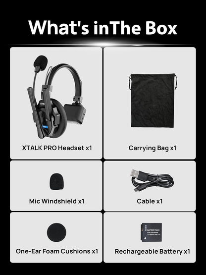 SYNCO XTALK XPRO2 Wireless Intercom Headset System, 2 Person 2.4GHz Wireless Communication Headset Full Duplex 500m/1640ft 24H with Noise Reduction 3.5mm Monitoring for Film Production Teamwork