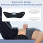 Lumbar Support Pillow for Lower Back Pain Relief – Ergonomic Streamline Memory Foam Cushion for Office Chair, Car Seat, Bed, and Sleeping – Ideal for Drivers and Office Workers (Black)