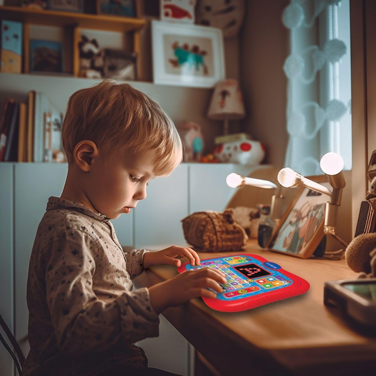 Bilingual Talking Learning Tablet for Kids – Interactive Educational Toy with Touch Keys, 5 Learning Modes, Numbers, Letters, Music & Quiz