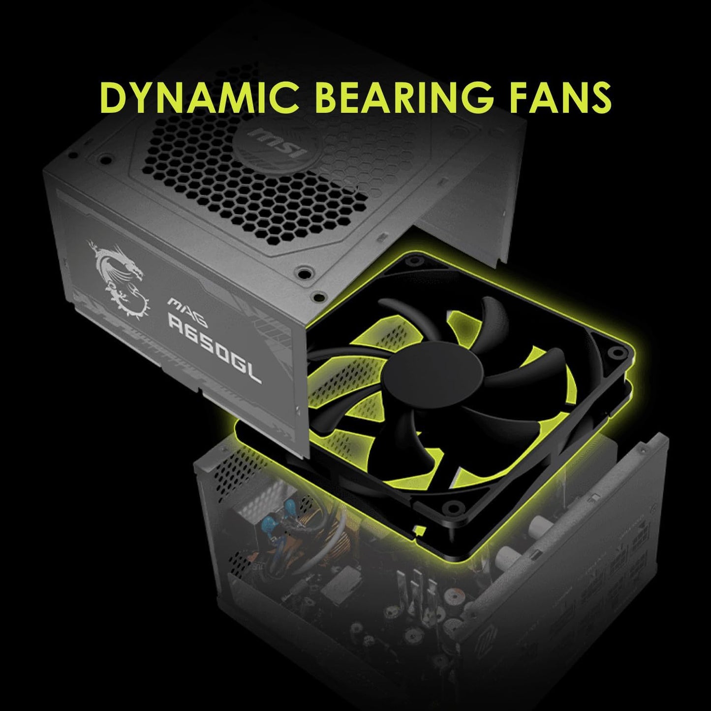 MSI MAG A750GL PCIE 5 Gaming Power Supply - Full Modular - 80 Plus Gold Certified 750W - Compact Size - ATX PSU - PuriLite