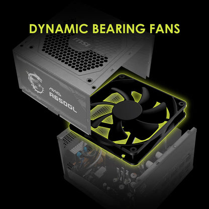 MSI MAG A750GL PCIE 5 Gaming Power Supply - Full Modular - 80 Plus Gold Certified 750W - Compact Size - ATX PSU - PuriLite