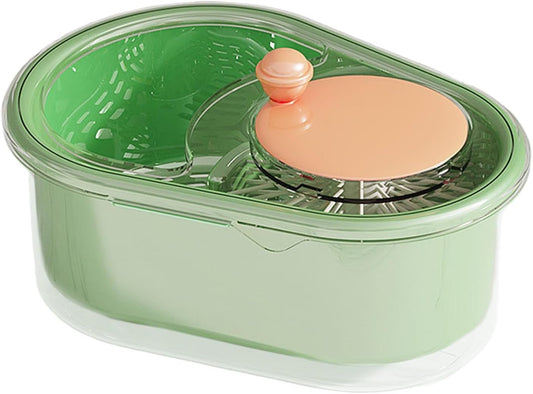 Fruit Cleaner Spinner Rotating Portable Veggie Spinner,Salad Cleaner, Kitchen Strainer Drainer Basket, Food Wash Bowl, Manual Lettuce Washer - PuriLite