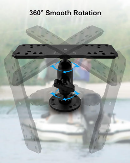 Aluminum Fish Finder Mount Compatible with Garmin Lowrance Humminbird, 5.9In Adjustable Medium Arm with 1.5In C Size Ball, Depth Finder Holder with Universal AMPS for Marine-Grade Boat Kayak