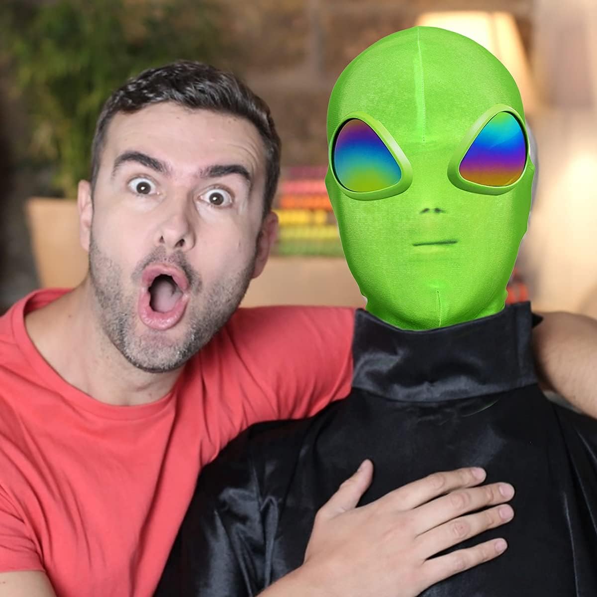 Stegosaurus Alien Mask Halloween Mask Cosplay ET Costume Halloween Party for Adult and Children，New Upgrade