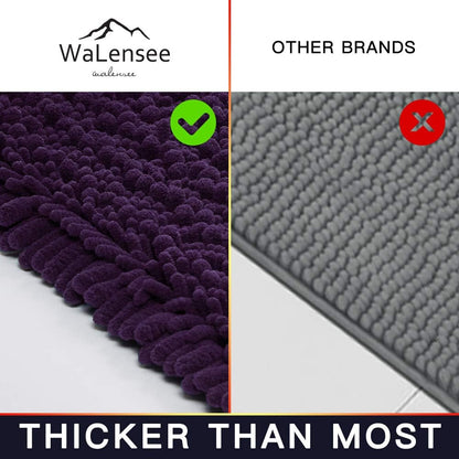 Walensee Bathroom Rug Non Slip Bath Mat (24x17 Inch Blush) Water Absorbent Super Soft Shaggy Chenille Machine Washable Dry Extra Thick Perfect Absorbant Best Small Plush Carpet for Shower Floor