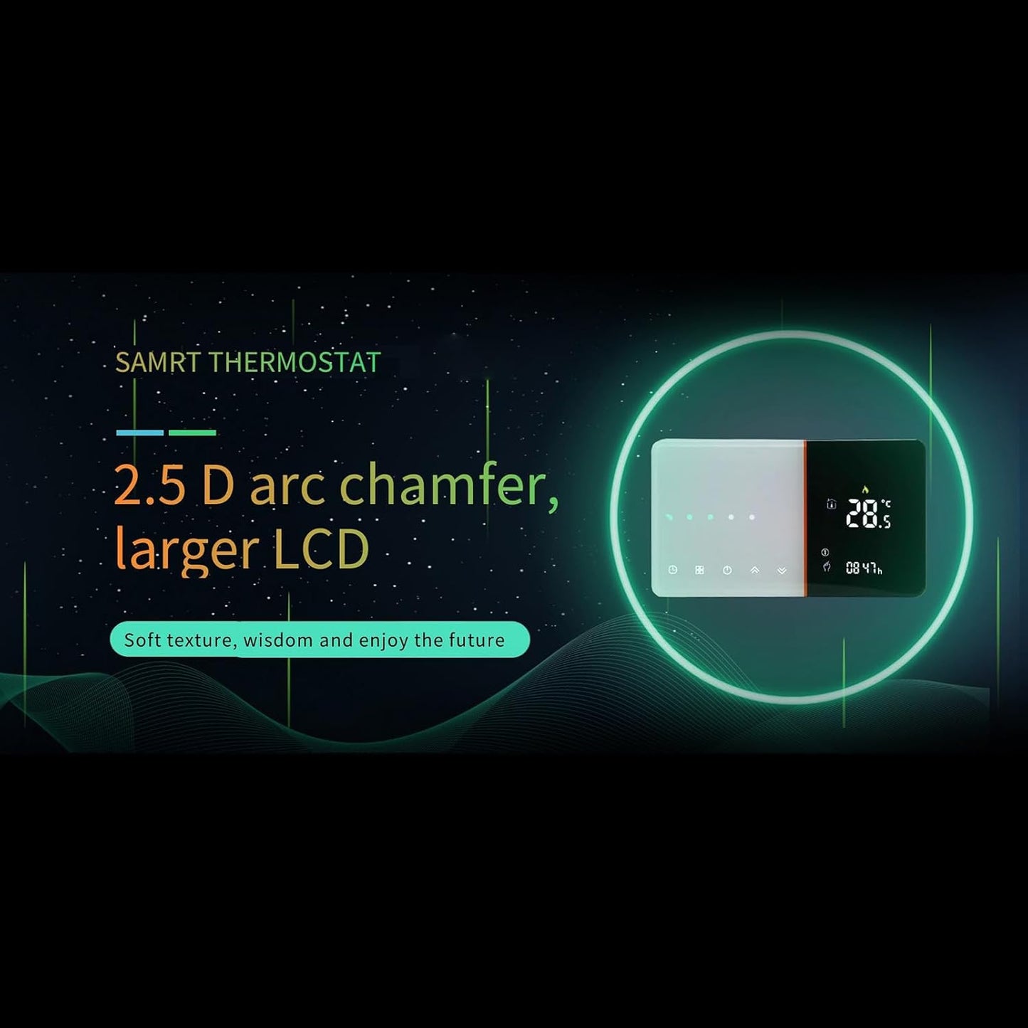 Smart Thermostat, LCD Display Programmable Temperature Controller for Water Floor Heating, Digital Intelligent Wall Thermostat with Timer Working Mode