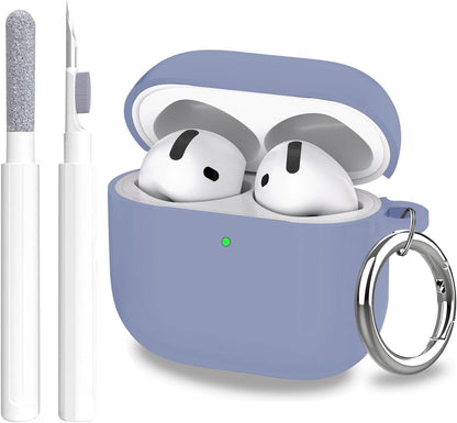 Aircawin for Airpods 4 Case Cover,Shockproof Case for Airpods 4th Generation Case Cover 2024,Premium Silicon Case with Keychain and Cleaing Pen for Airpods 4 Gen, Wireless Earphone Accessories-Blue
