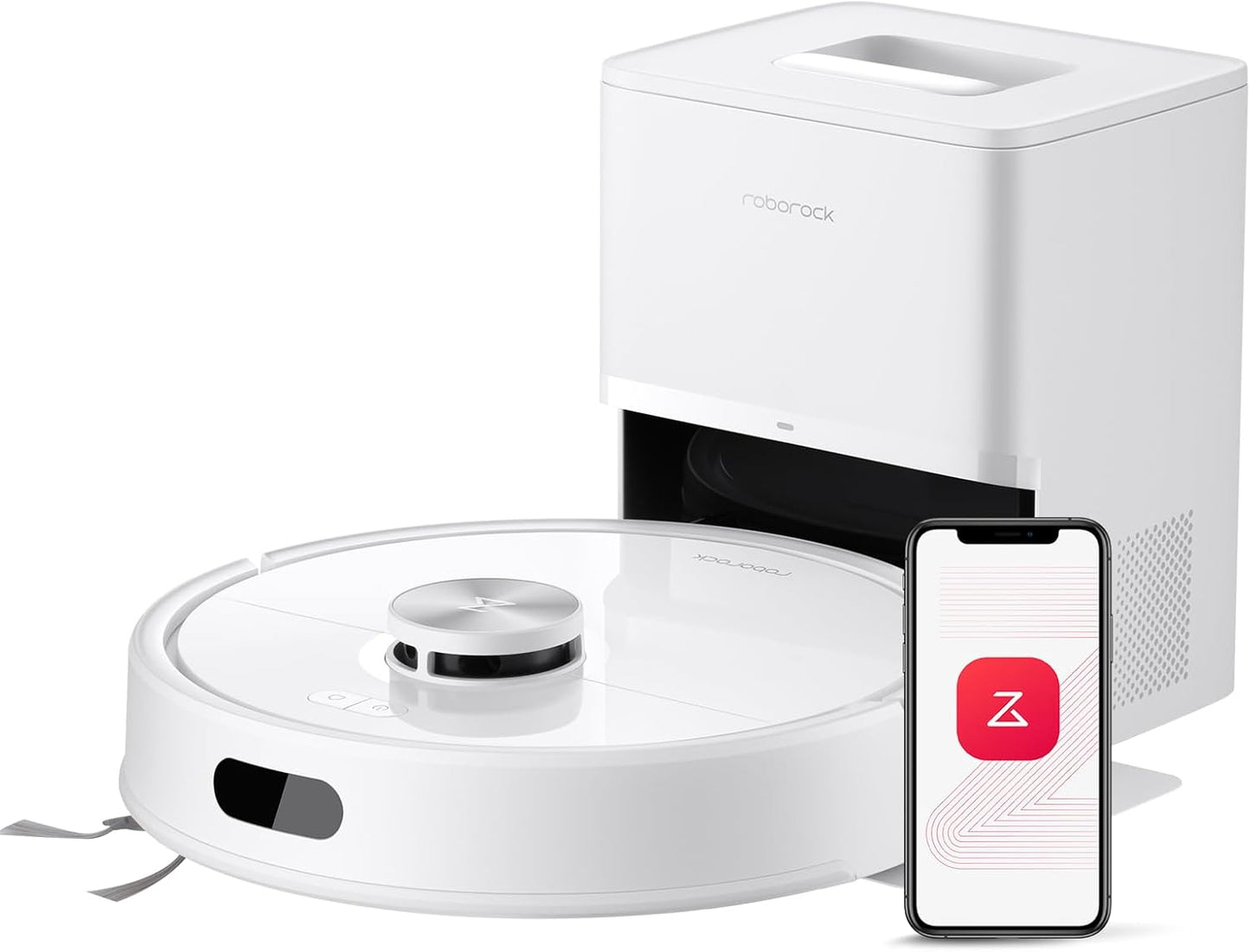 roborock Q7 M5+ Robot Vacuum and Mop, Upgraded from Q5 Max+, 7 Weeks Self-Emptying, 10000Pa Suction, Dual Anti-Tangle System, for Pet Hair & Carpet, PreciSense LiDAR Navigation, App Control, White