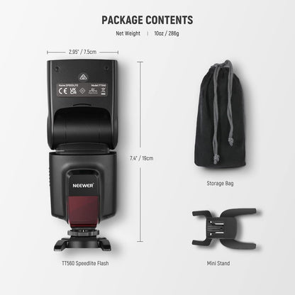 NEEWER TT560 Flash Speedlite with M/S1/S2 Mode, Manual Universal Single Contact Speedlight Compatible with Canon Nikon Panasonic Olympus Pentax Sony DSLR & Mirrorless Cameras with Standard Hot Shoe