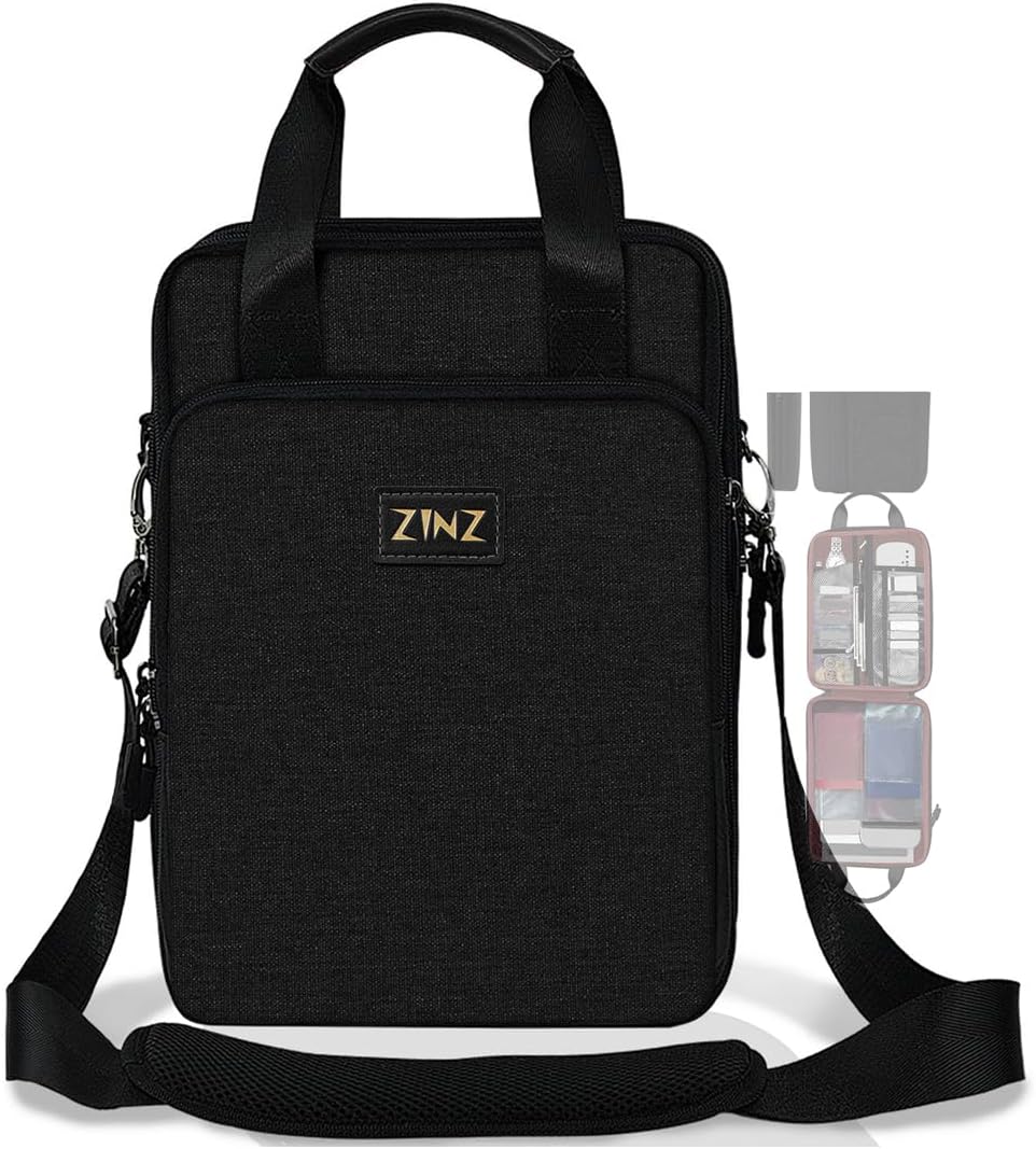 ZINZ Slim & Expandable Case 12.9 13 inch Travel Laptop Shoulder Bag for MacBook Air 13" M3/M2/M1, MacBook Pro 13" M2/M1, iPad Pro 12.9"/13"/11", iPad Air 13",L01G03 - PuriLite