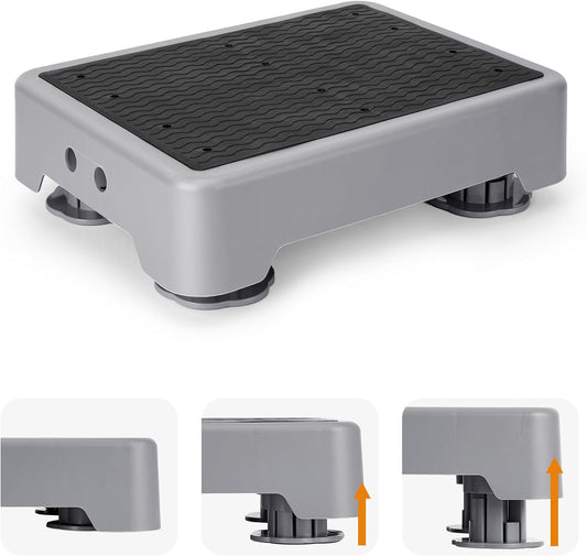StrongTek Adjustable One Step Stool, 3.7"–4.7" Height, Non-Slip Platform with Wide Base, 350 lb Capacity, Heavy Duty Half Step for Seniors, Indoor Outdoor Safety Step for Bedside, Bathroom, Car