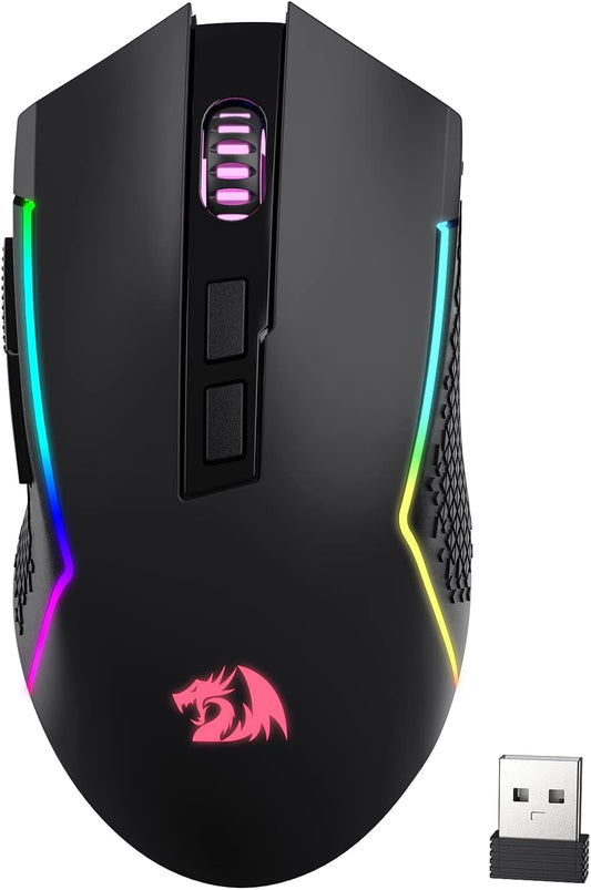 Redragon M693 Wireless Gaming Mouse, 8000 DPI Wired/Wireless Mouse w/ 3-Mode Connection, BT & 2.4G Wireless, 7 Macro Buttons, Durable Power Capacity for PC/Mac/Laptop