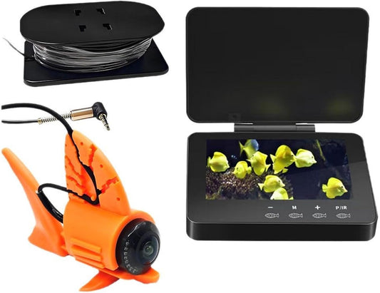 Sanpyl Underwater Fishing Camera, 1080P HD Fish Finder with 195° Wide Angle View and 4.3in Screen, Built in 8 LEDs Fill Light, for Ice Lake Boat Kayak Fishing