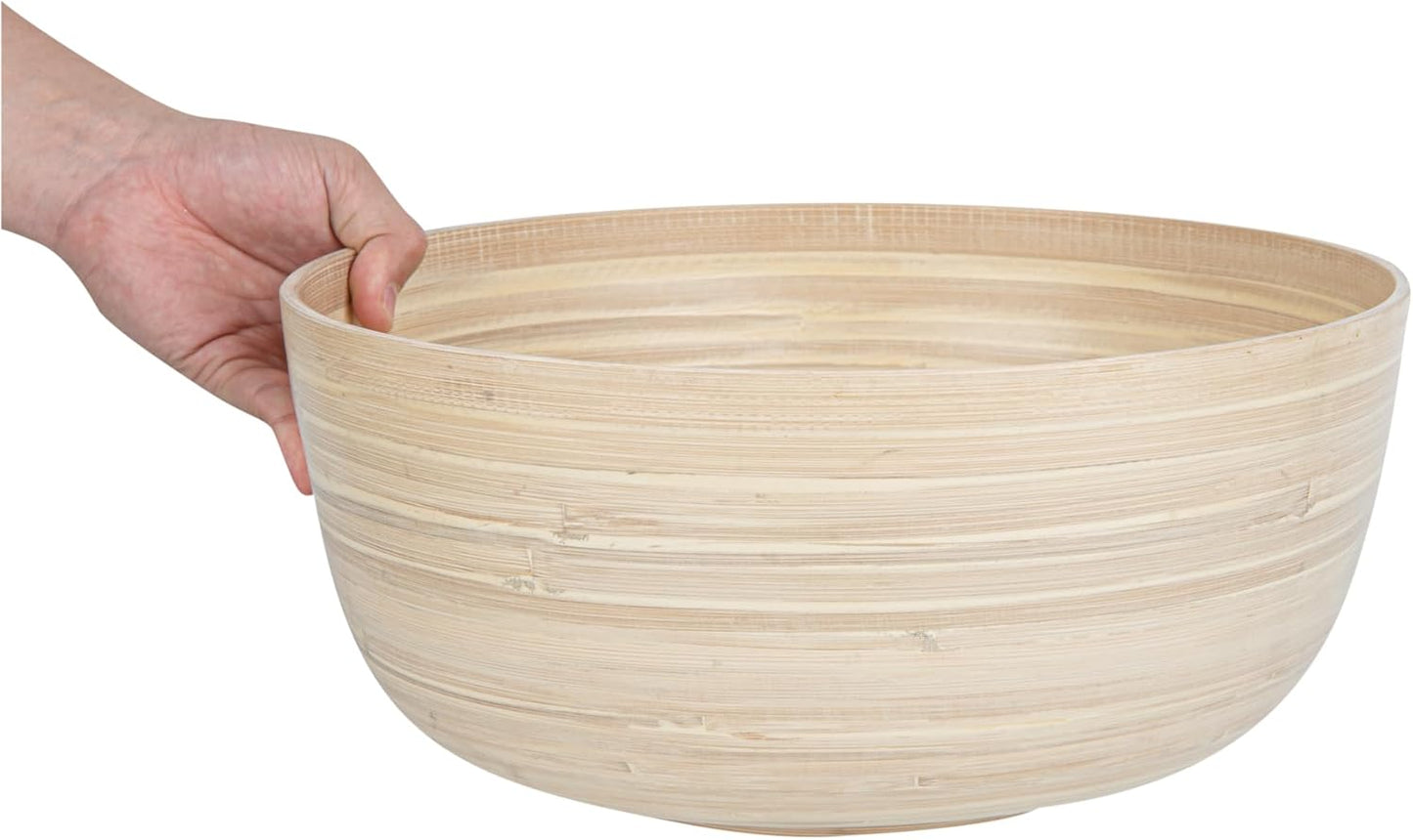 Restaurantware-Bambuddha 51 Ounce Extra Large Salad Bowl, 1 Heavy-Duty Round Salad Bowl - Sustainable, Reusable, Blue Bamboo Serving Dish, for Serving Salads, Fruits, and Appetizers