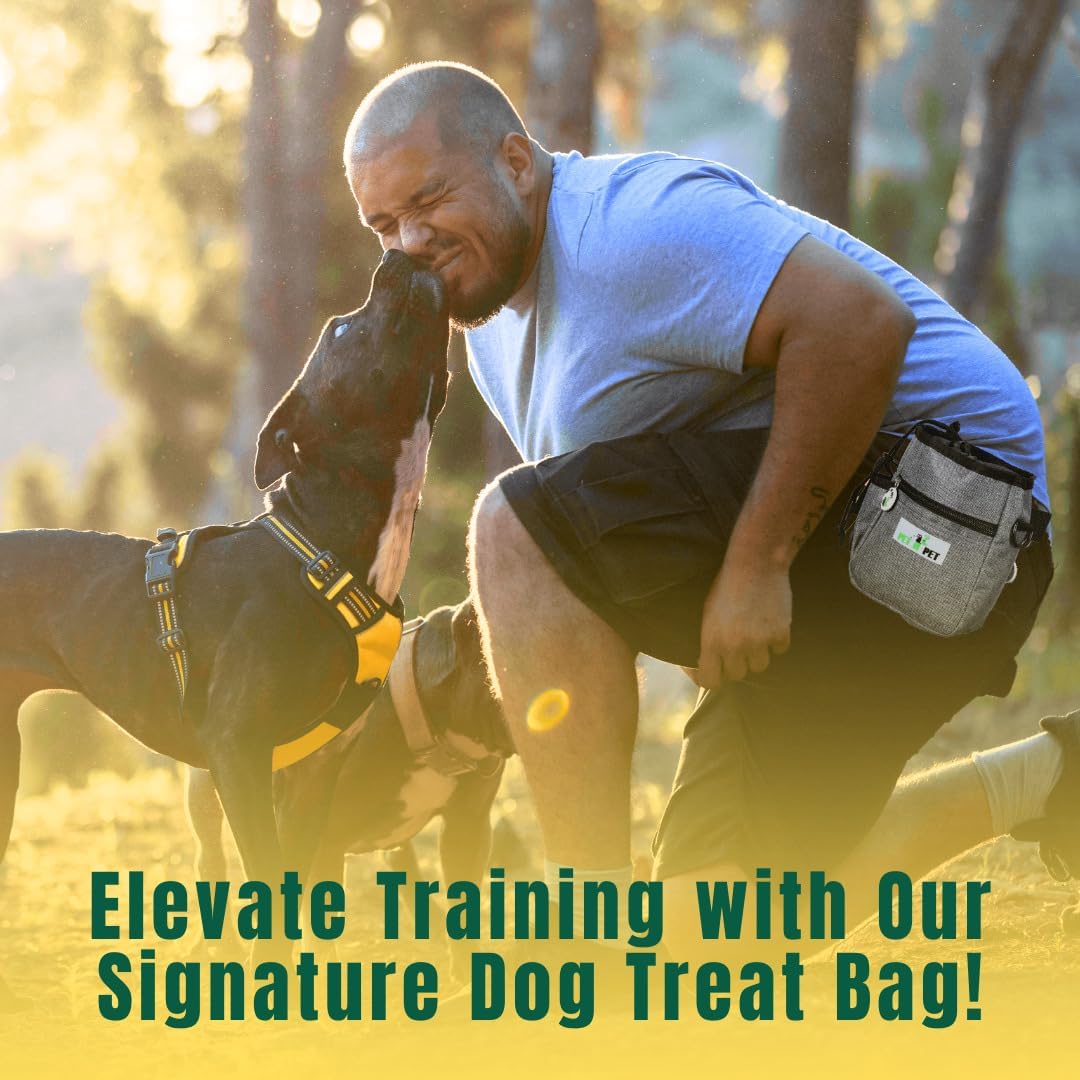 PET N PET Dog Treat Pouch for Dog Training, Doggy Treat Bag, 3 Ways to Wear Includes 3 Rolls of Poop Bags with Built-in Poop Bag Dispenser