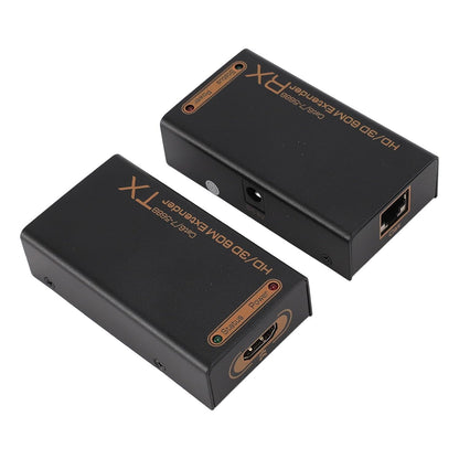 HD Multimedia Interface Extender, 1080P Full HD 60Hz 3D HD Video Extender with EDID Copy Function, Single Cat 6 7 5688 DC 5V Port, Video Output Device (US Plug)