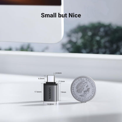 UGREEN USB C to USB Adapter 2 Pack, 3.2 Gen 2 10Gbps C Male to A Female Adapter Thunderbolt 4 3 OTG Compatible with iPhone 15, Galaxy S24, MacBook Pro Air, iPad Pro, Grey