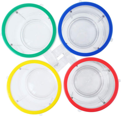 16oz Cups Compatible with Original Magic Bullet Blender Juicer 250W MB-1001 Party Cups Mugs with Colored Lip Rings,No Lids(Pack of 4)