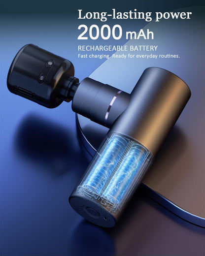 cotsoco Mini Massage Gun with Heat and Cold, 45lbs Force, 8H Battery Pocket-Sized Full-Metal Deep Tissue Massager Gun, Ultra Small & Quiet Massager for Gym, Office & Travel. Gifts for Men Women
