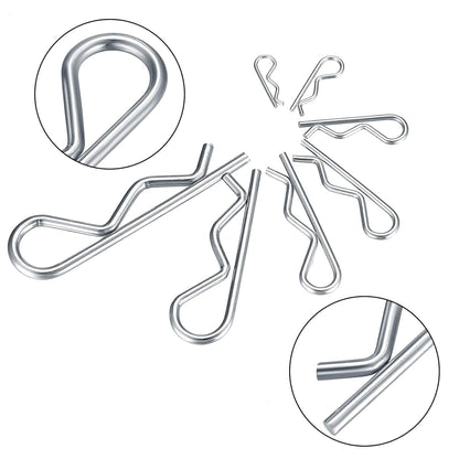 OLCANA 25 Pieces Cotter Pin Assortment Kit 5 Size M1.2 -M3.5 Stainless Steel R Hitch Pin Clips for Tractor Truck Tillage Machine, Retaining Pins