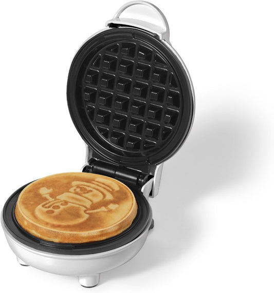 Starfrit 4-Inch Non-Stick Mini Waffle Maker – Snowman Shape - Compact - Easy to Clean - 350W - PuriLite